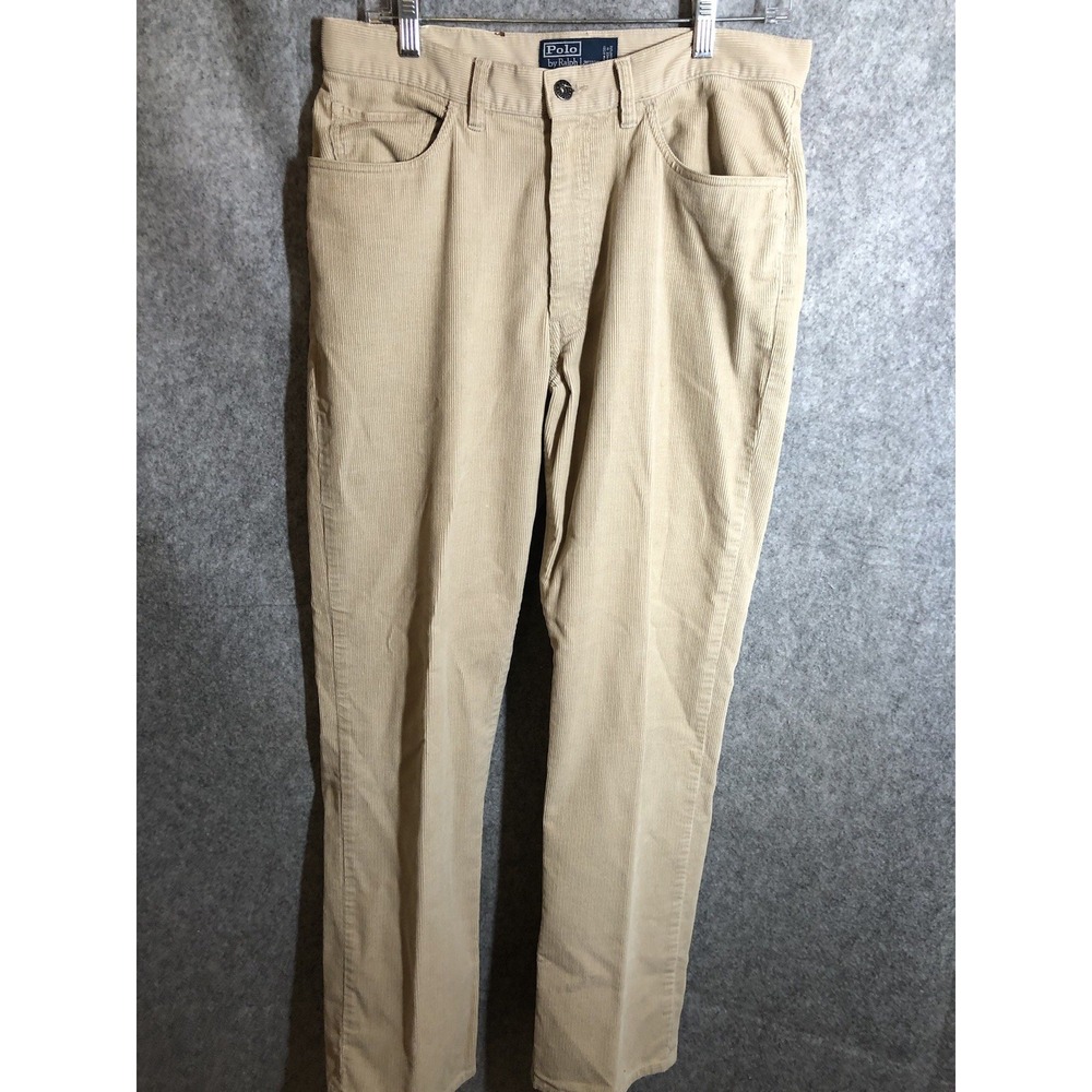 Polo Ralph Lauren Pants 32x32 Tan Cotton Corduroy Classic Career Casual Preppy